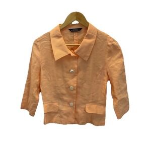 Ballsey Tomorrowland peach Silk Blend Blouse Top Career XS/S Button Front